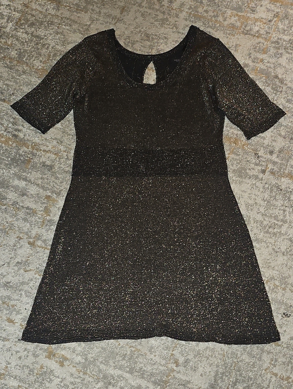 Marc New York black and gold shimmer sweater dress Size XL